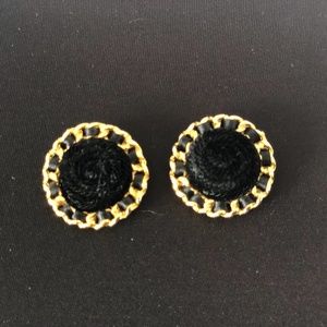 VINTAGE BLACK SUEDE SHOE CLIPS